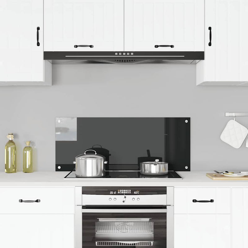 Vidaxl spatscherm keuken 100x40 cm gehard glas zwart