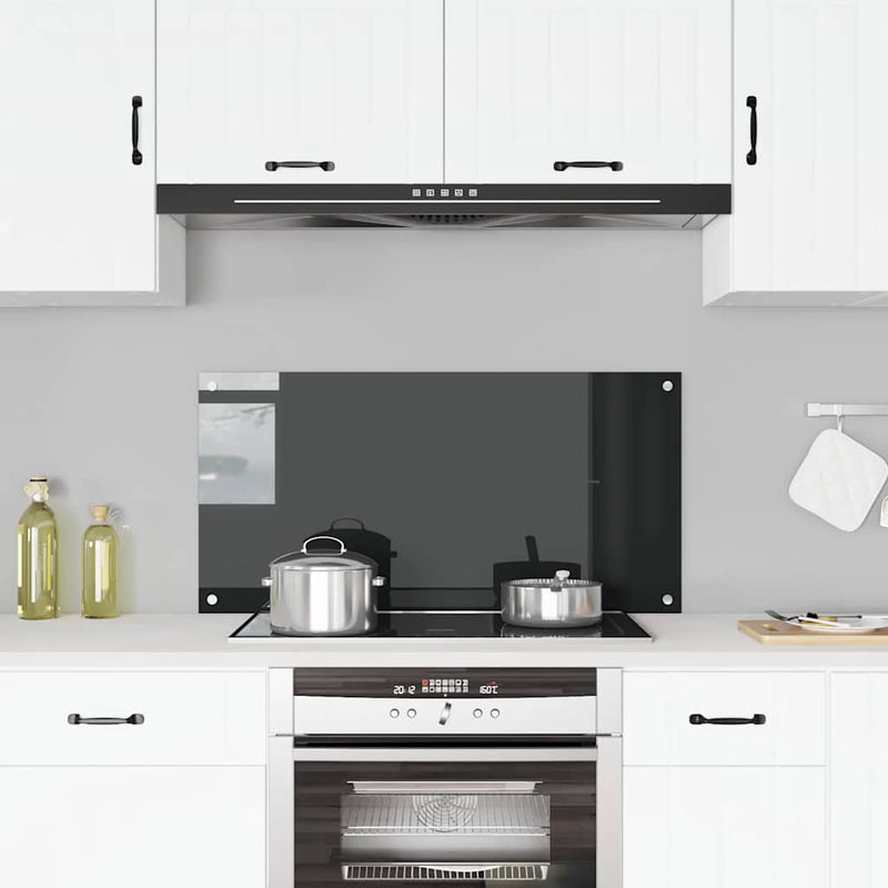 Vidaxl spatscherm keuken 100x50 cm gehard glas zwart