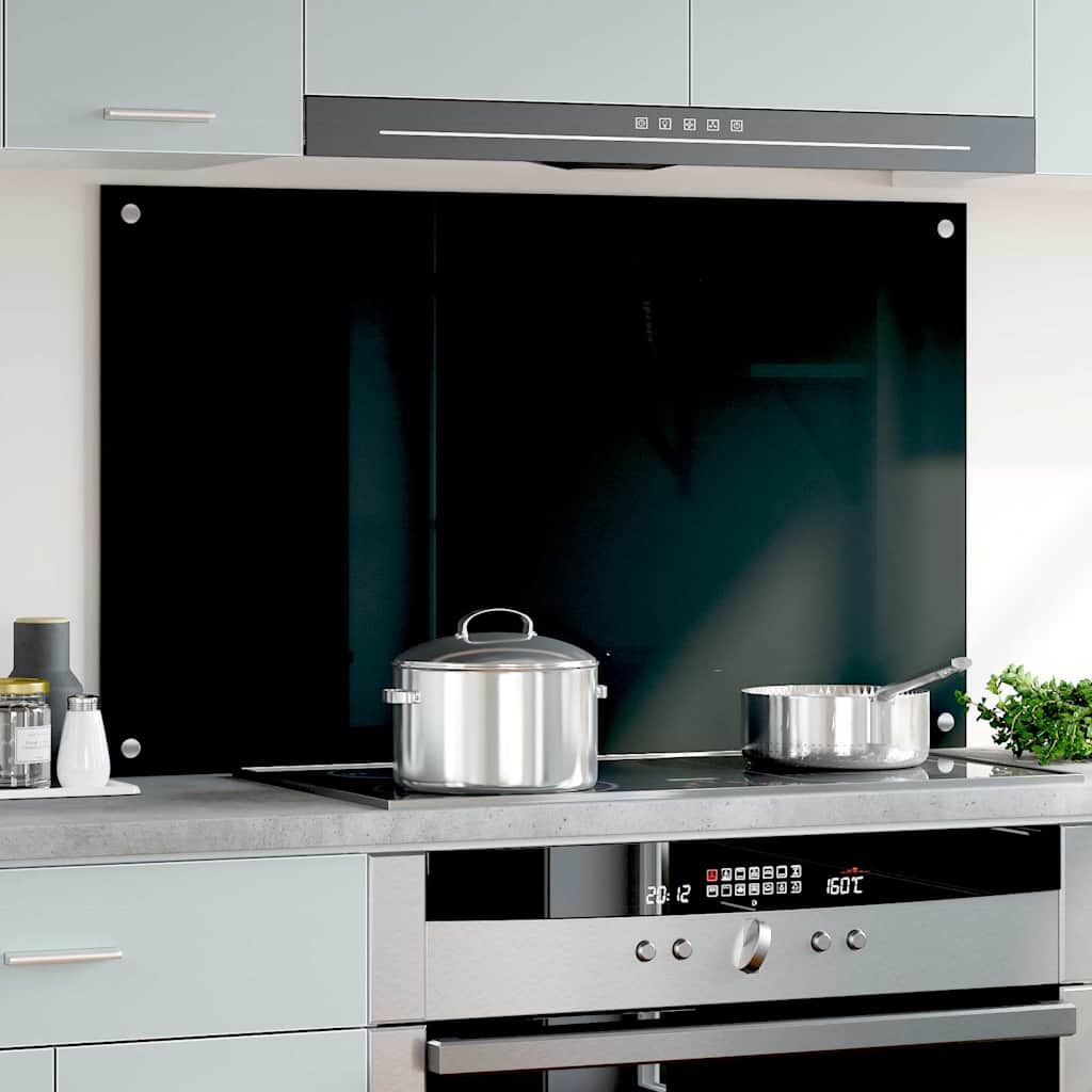 Vidaxl spatscherm keuken 100x60 cm gehard glas zwart