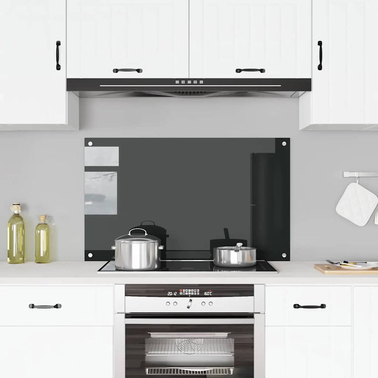 Vidaxl spatscherm keuken 100x60 cm gehard glas zwart
