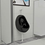Vidaxl wandurinoir met spoelklep keramiek zwart - afbeelding 1