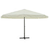 VidaXL Parasol Samos 500 cm aluminium wit