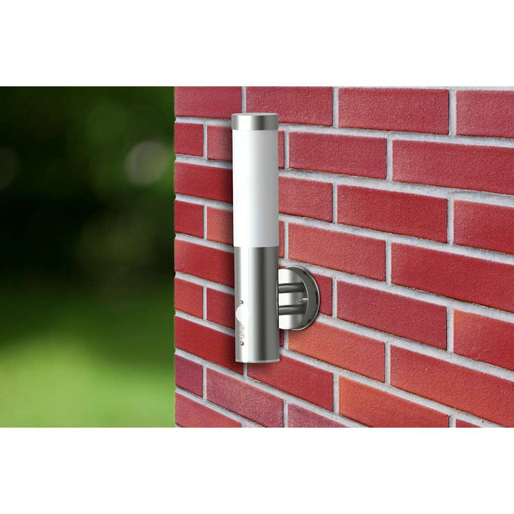 Vidaxl buitenwandlamp met bewegingsdetector roestvrij staal
