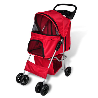Vidaxl wandelwagen voor hond rood