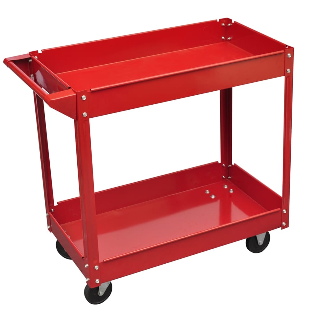Vidaxl gereedschapstrolley 100 kg rood