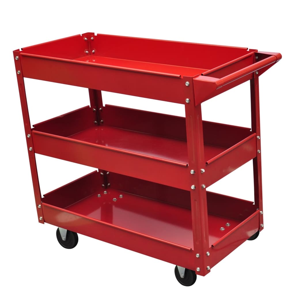 Vidaxl gereedschapswagen 100 kg rood