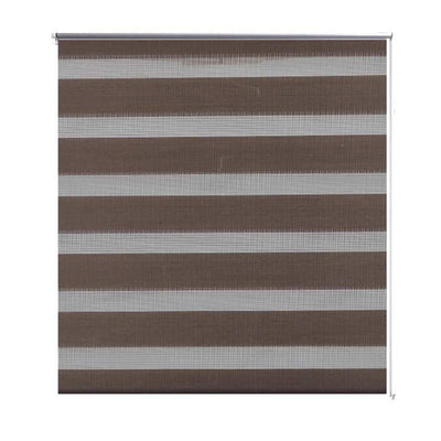 Vidaxl zebra rolgordijn 40,9x100 cm stofbreedte 36,7 cm koffiebruin