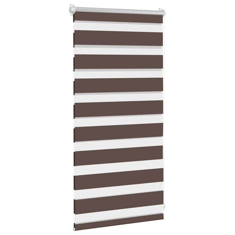 Vidaxl zebra rolgordijn 40,9x100 cm stofbreedte 36,7 cm koffiebruin