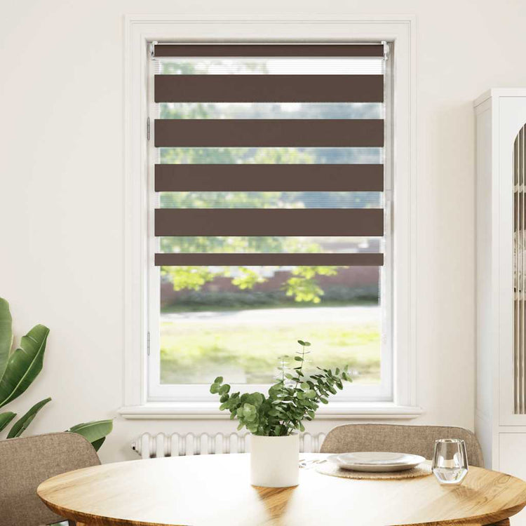 Vidaxl zebra rolgordijn 50,9x100 cm stofbreedte 46,7 cm koffiebruin