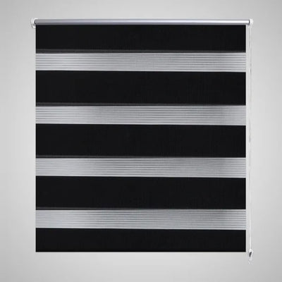 Vidaxl zebra rolgordijn 60,9 x 120 cm stofbreedte 56,7 cm zwart