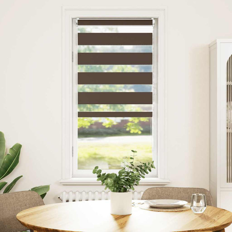Vidaxl zebra rolgordijn 60,9 x 120 cm stofbreedte 56,7 cm koffiebruin