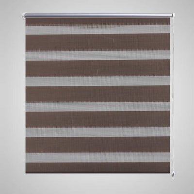 Vidaxl zebra rolgordijn 60,9 x 120 cm stofbreedte 56,7 cm koffiebruin
