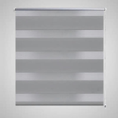 Vidaxl zebra rolgordijn 70,9 x 120 cm stofbreedte 66,7 cm grijs