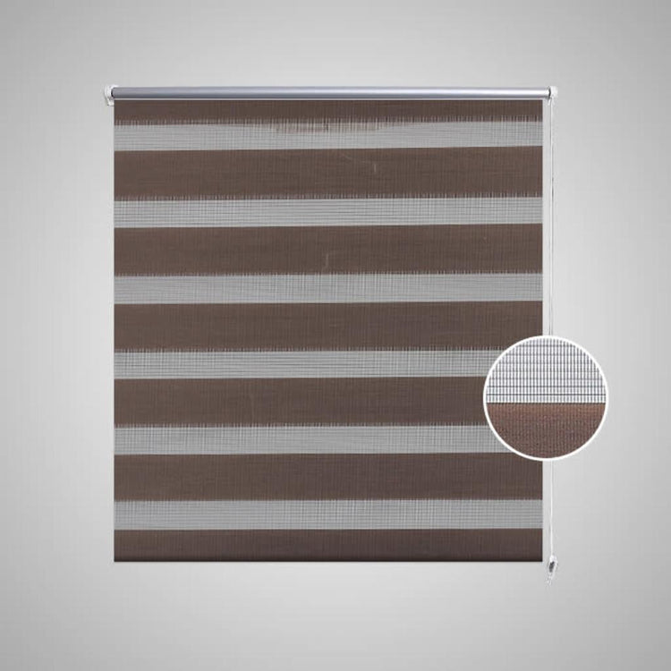 Vidaxl zebra rolgordijn 70,9 x 120 cm stofbreedte 66,7 cm koffiebruin