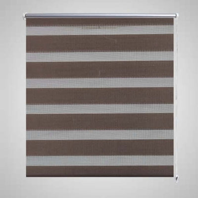 Vidaxl zebra rolgordijn 80,9 x 150 cm stofbreedte 76,7 cm koffiebruin