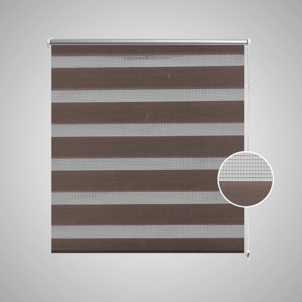 Vidaxl zebra rolgordijn 80,9 x 175 cm stofbreedte 76,7 cm koffiebruin