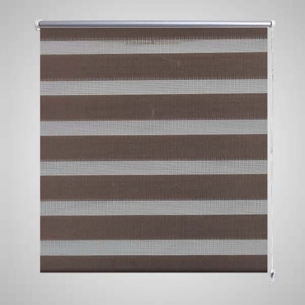 Vidaxl zebra rolgordijn 80,9 x 175 cm stofbreedte 76,7 cm koffiebruin