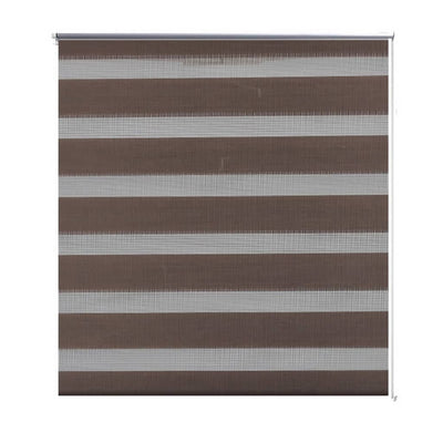 Vidaxl zebra rolgordijn 120,9 x 175 cm stofbreedte 116,7 cm koffiebruin