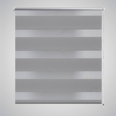 Vidaxl zebra rolgordijn 140,9 x 175 cm stofbreedte 136,7 cm grijs