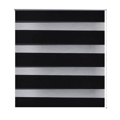 Vidaxl zebra rolgordijn 140,9 x 175 cm stofbreedte 136,7 cm zwart