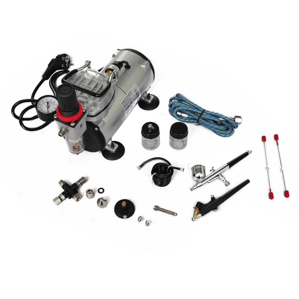Vidaxl airbrush-compressorset met 2 pistolen