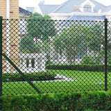 VidaXL Gaashek met palen 0,8x25 m staal groen - afbeelding 1