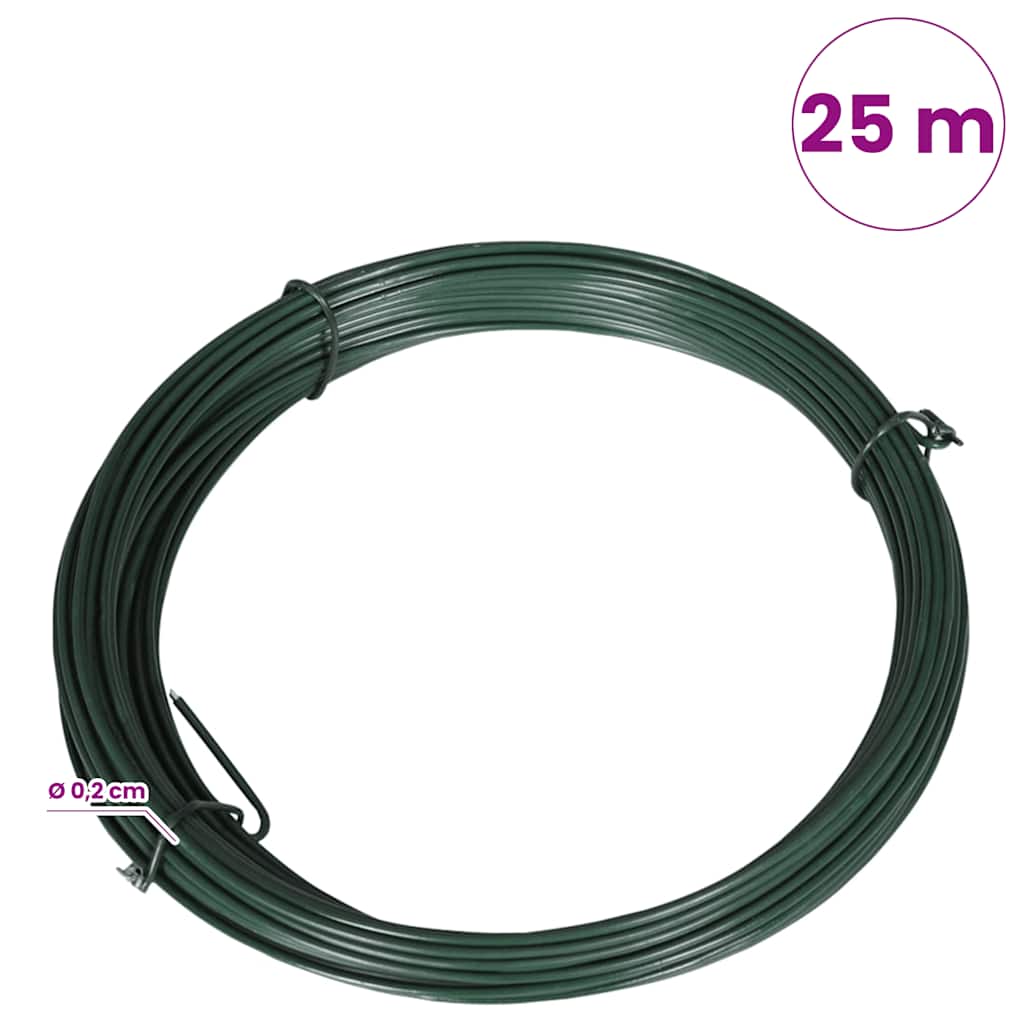 Vidaxl hekbinddraad 25 m 1,4 2 mm staal groen