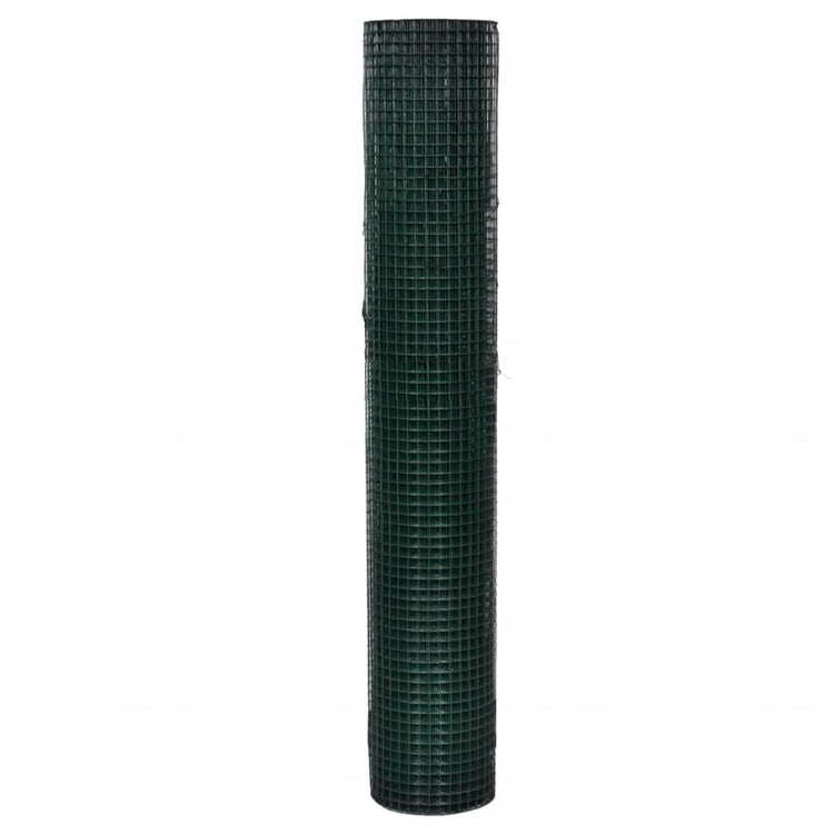Vidaxl kippengaas 10x1 m gegalvaniseerd staal met pvc-coating groen