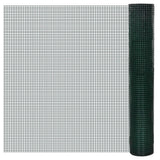 Vidaxl kippengaas 25x1 m gegalvaniseerd staal met pvc-coating groen - afbeelding 1