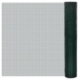 Vidaxl kippengaas 25x1 m gegalvaniseerd staal met pvc-coating groen - afbeelding 1
