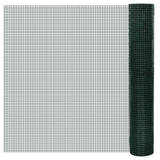 Vidaxl kippengaas 25x1 m gegalvaniseerd staal met pvc-coating groen - afbeelding 1
