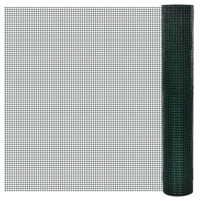 Vidaxl kippengaas 1x25 m gegalvaniseerd staal groen