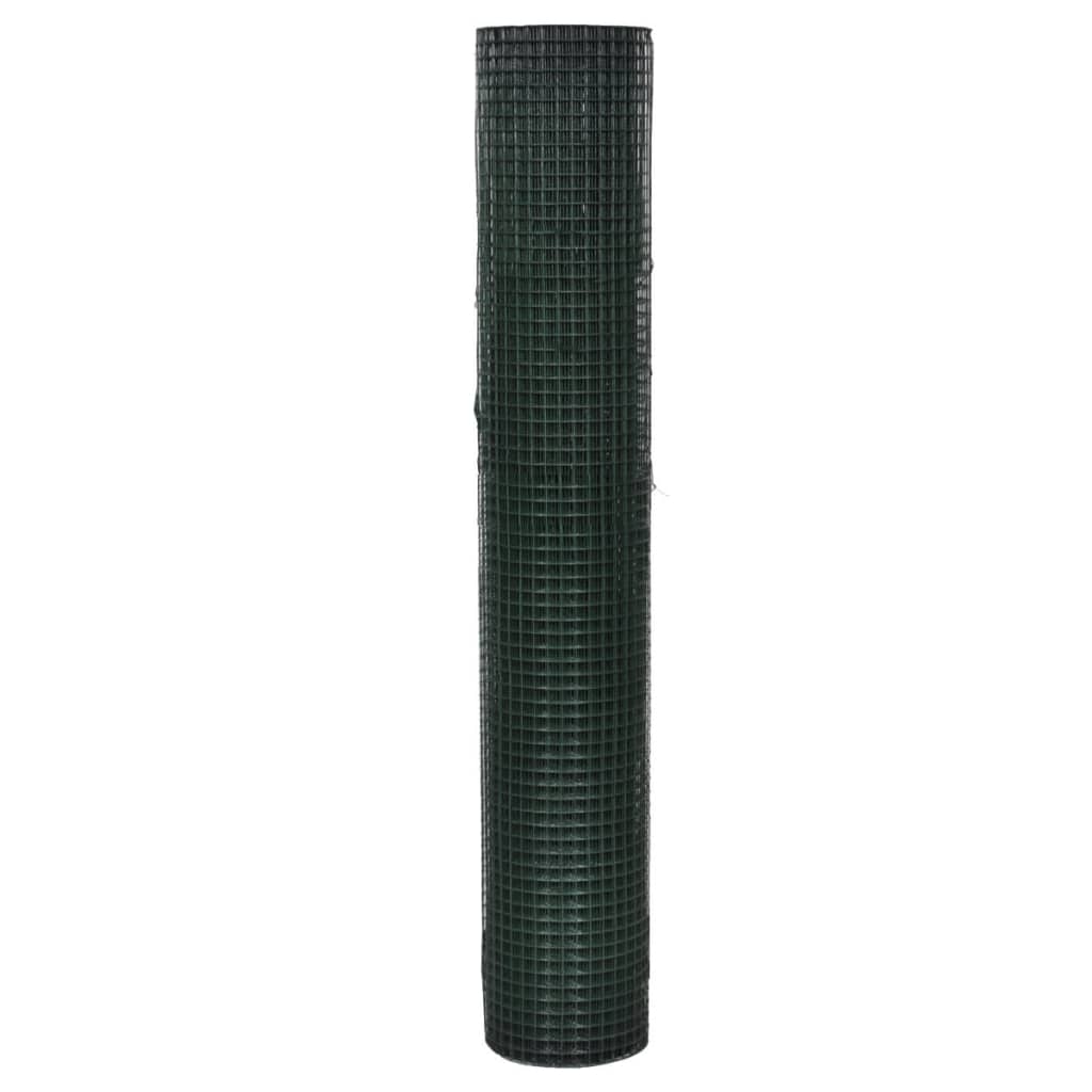 Vidaxl kippengaas 1x25 m gegalvaniseerd staal groen