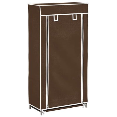 Vidaxl stoffen schoenenrek met hoes 58 x 28 x 106 cm bruin