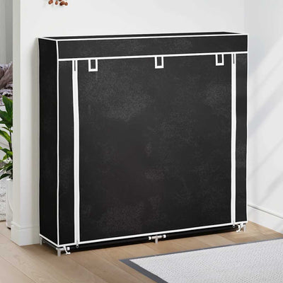 Vidaxl schoenenkast met hoes 115x28x110 stof zwart