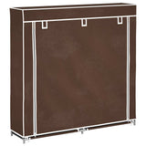 Vidaxl schoenenkast met hoes 115x28x110 stof bruin - afbeelding 2