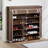 Vidaxl schoenenkast met hoes 115x28x110 stof bruin