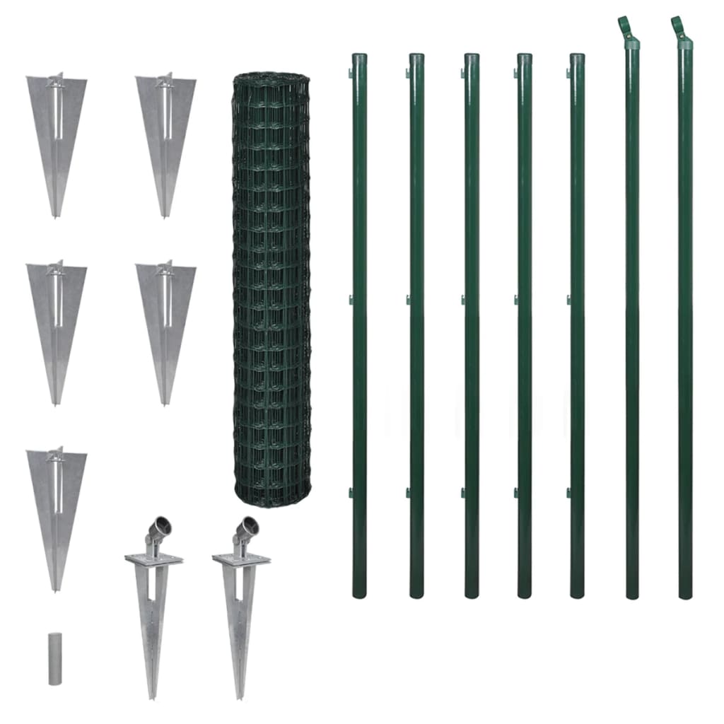 Vidaxl euro hek 10x1,5 m staal groen