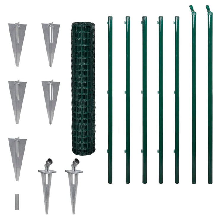 Vidaxl euro hek 10x1,5 m staal groen