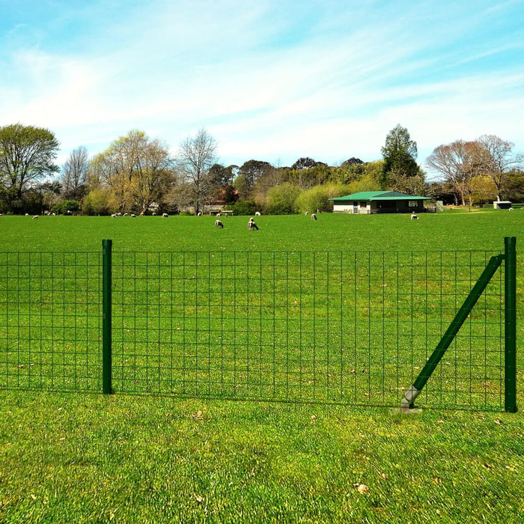Vidaxl euro hek 10x1,5 m staal groen