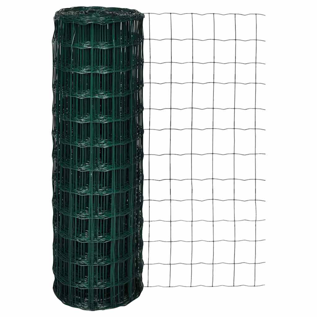 Vidaxl euro hek 10x1,2 m staal groen