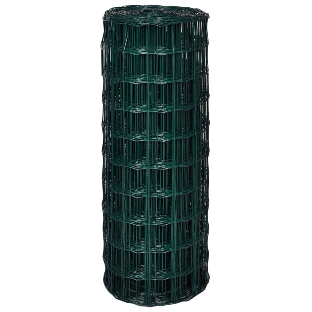 Vidaxl euro hek 25x1,0 m staal groen
