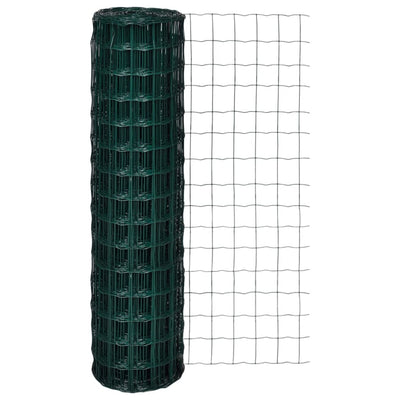 Vidaxl euro hek 25x1,5 m staal groen