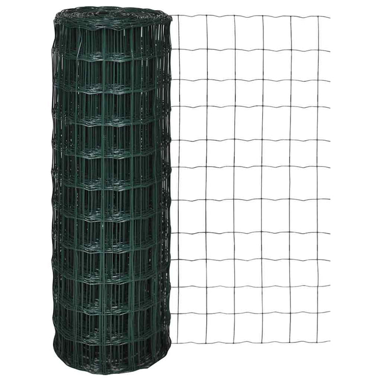 Vidaxl euro hek 25x0,8 m staal groen