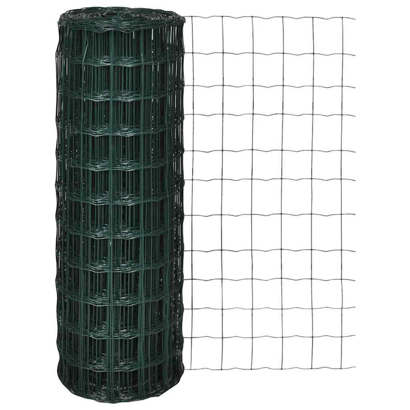 Vidaxl euro hek 25x1,0 m staal groen