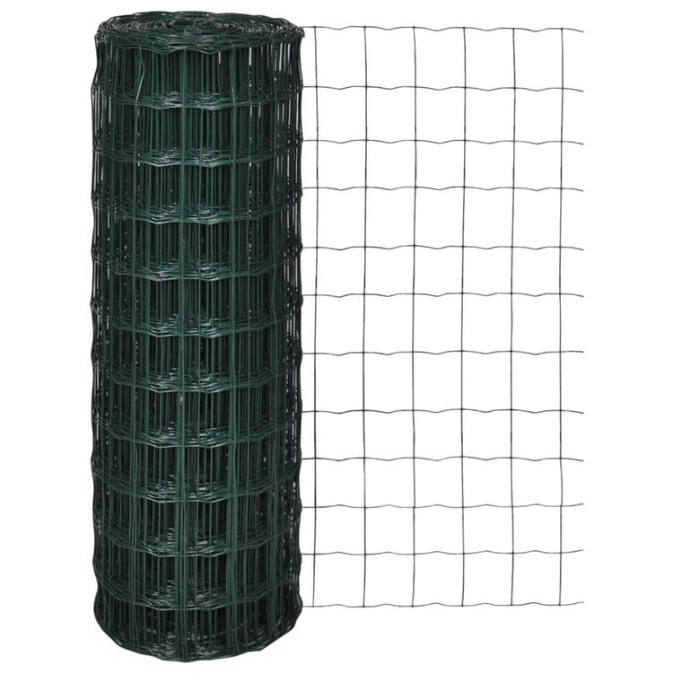 Vidaxl euro hek 25x1,5 m staal groen