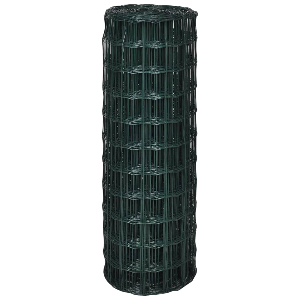 Vidaxl euro hek 25x1,5 m staal groen