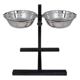 VidaXL Verstelbare dubbele honden katten voederbak (2 x 1,6L RVS bakken) - afbeelding 3