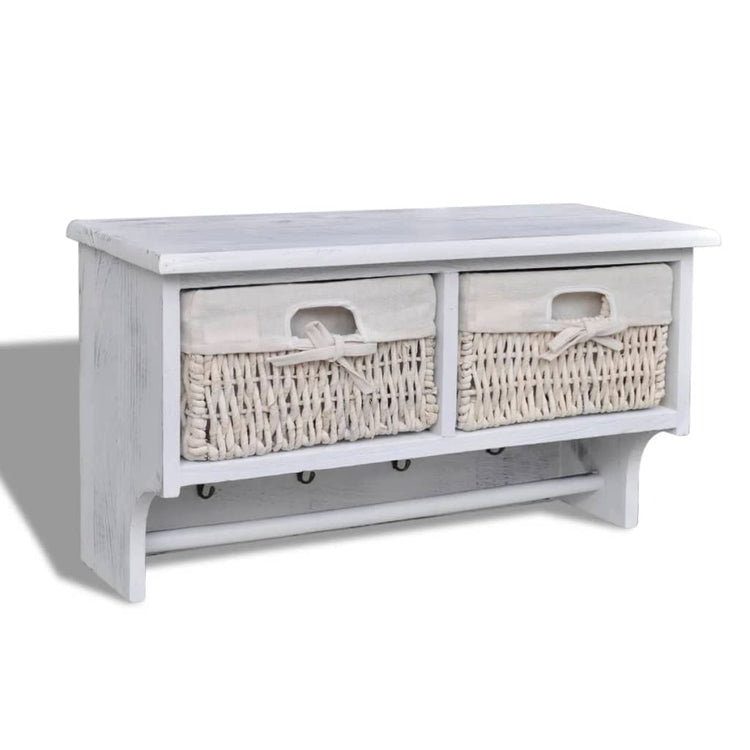 Vidaxl wandschap 60x23,5x33 cm paulowniahout wit