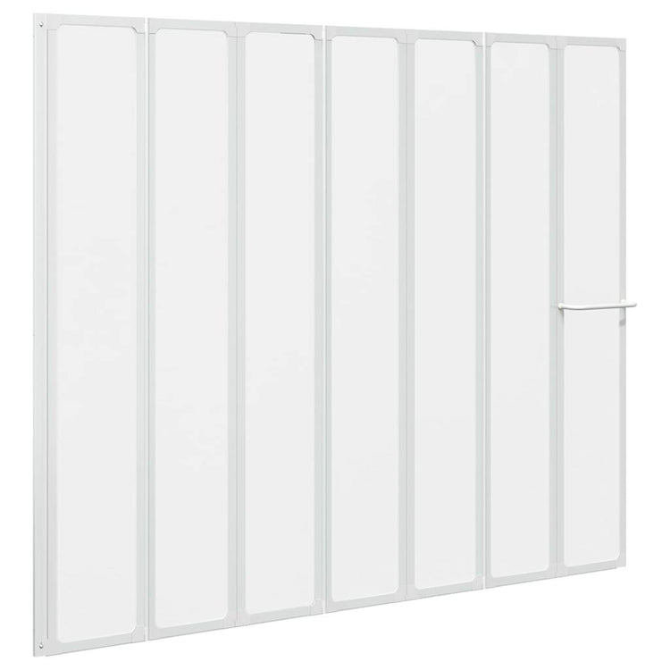 Vidaxl douche en badscherm 140 x 168 cm 7 panelen met handdoekrek